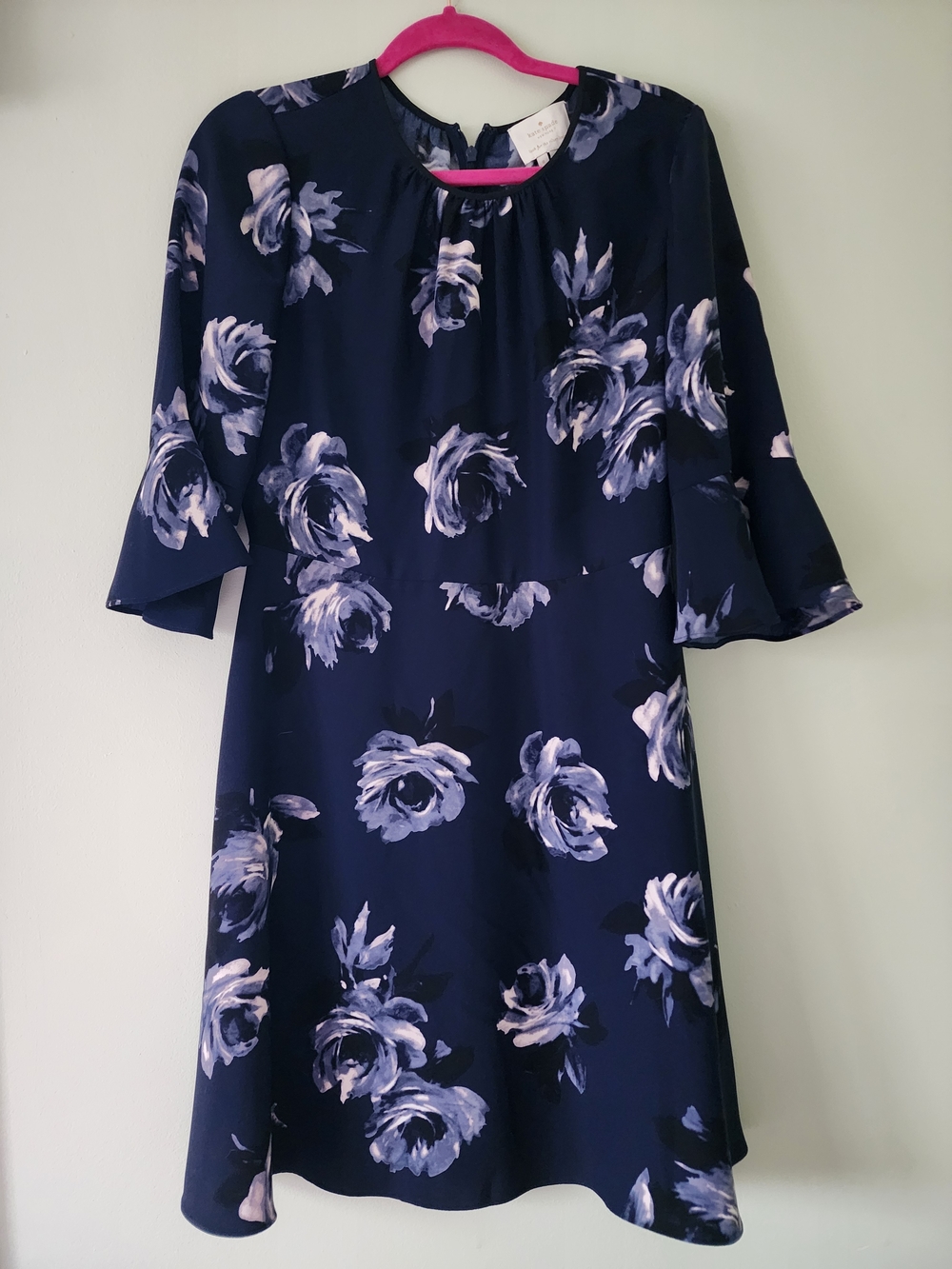 kate spade Navy Floral Long-Sleeve A-Line Dress